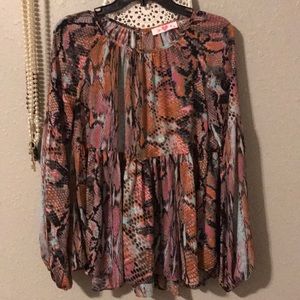 Blouse multi colored snake print